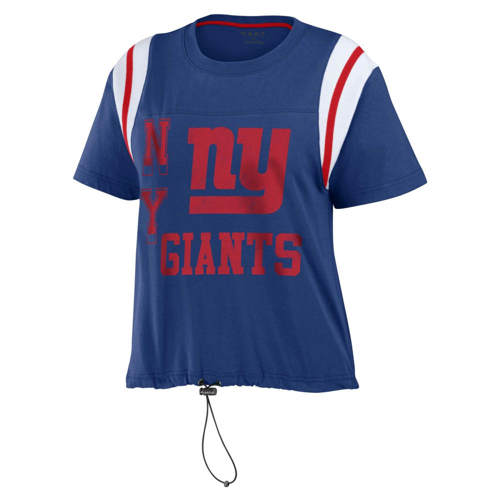 New York Giants WEAR by Erin Andrews Women's Cinched Colorblock T-Shirt - Royal - NFL