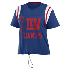 New York Giants WEAR by Erin Andrews Women's Cinched Colorblock T-Shirt - Royal - NFL