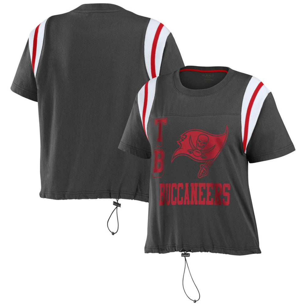 Tampa Bay Buccaneers WEAR by Erin Andrews Women's Cinched Colorblock T-Shirt - Pewter - NFL
