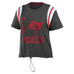 Tampa Bay Buccaneers WEAR by Erin Andrews Women's Cinched Colorblock T-Shirt - Pewter - NFL