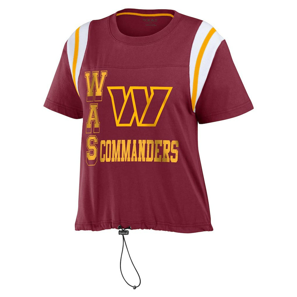 Washington Commanders WEAR by Erin Andrews Women's Cinched Colorblock T-Shirt - Burgundy - NFL