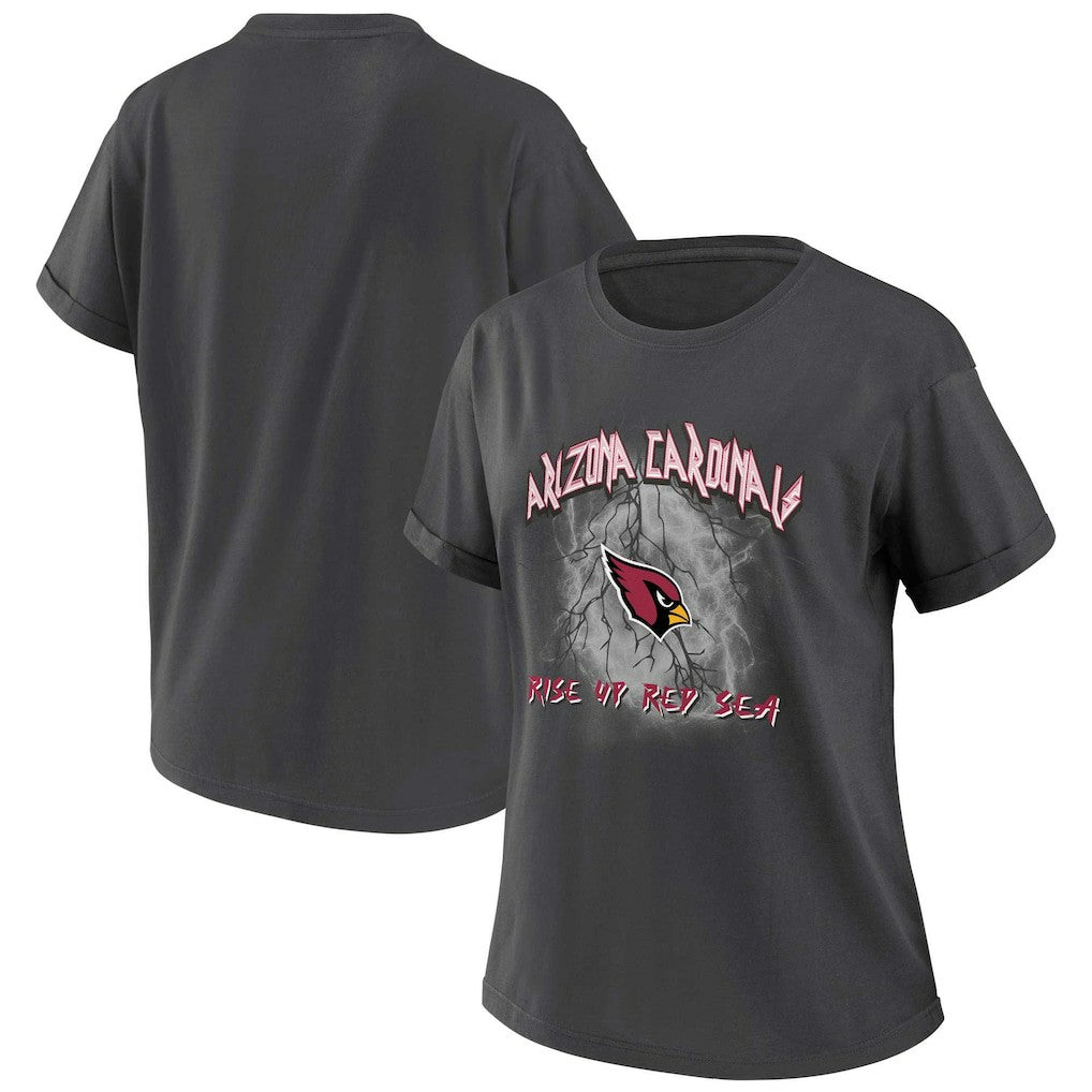 Arizona Cardinals WEAR by Erin Andrews Women's Boyfriend T-Shirt - Charcoal - NFL