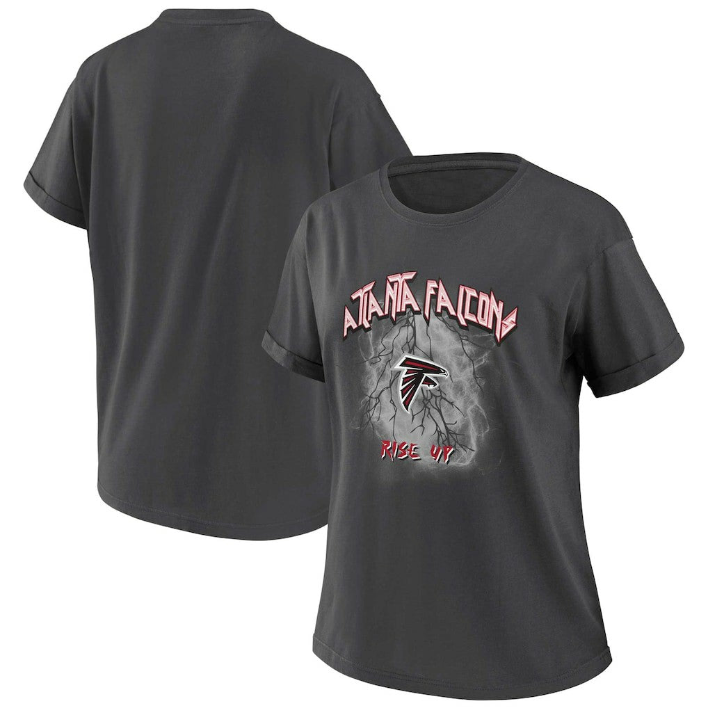 Atlanta Falcons WEAR by Erin Andrews Women's Boyfriend T-Shirt - Charcoal - NFL