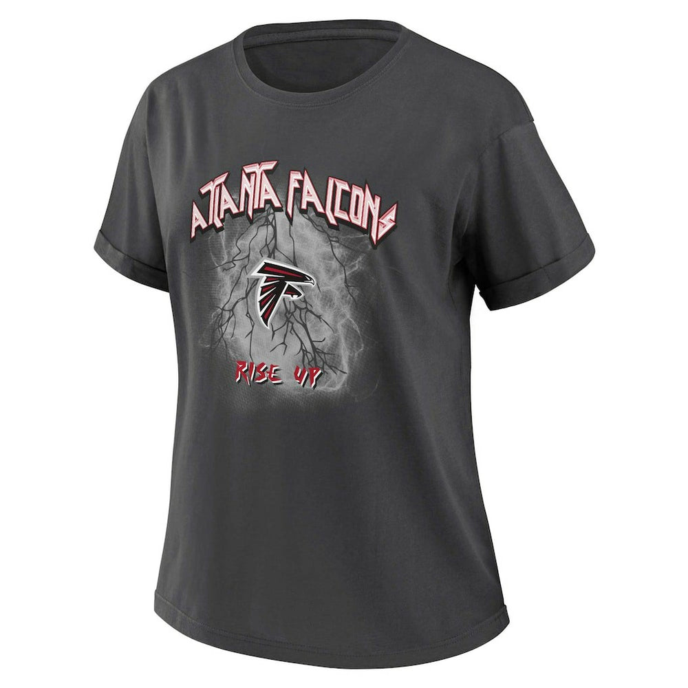 Atlanta Falcons WEAR by Erin Andrews Women's Boyfriend T-Shirt - Charcoal - NFL