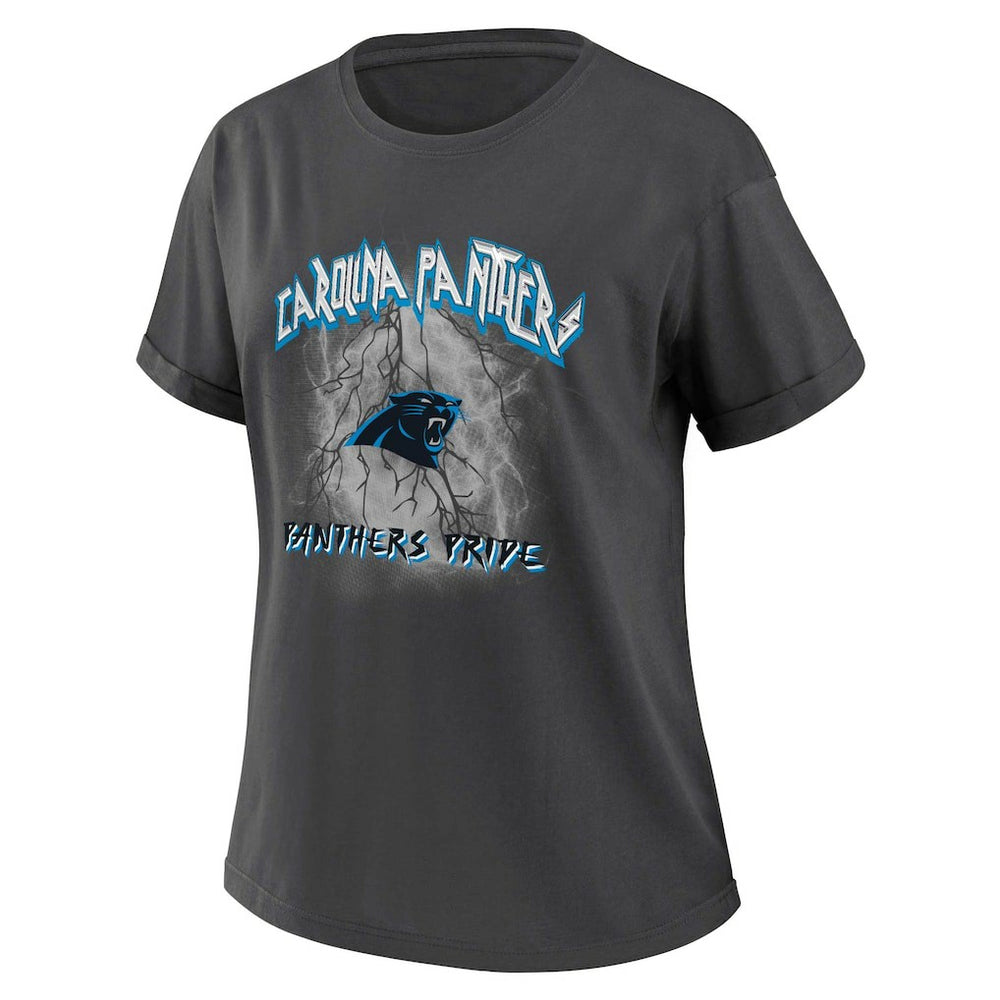 Carolina Panthers WEAR by Erin Andrews Women's Boyfriend T-Shirt - Charcoal - NFL