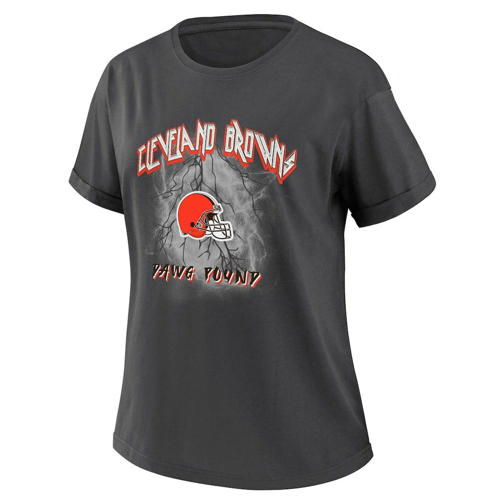 Cleveland Browns WEAR by Erin Andrews Women's Boyfriend T-Shirt - Charcoal - NFL
