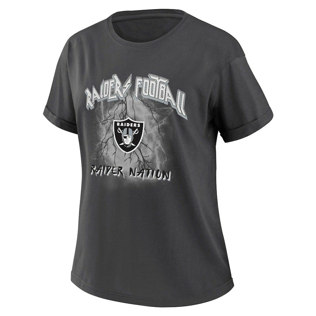 Las Vegas Raiders WEAR by Erin Andrews Women's Boyfriend T-Shirt - Charcoal - NFL