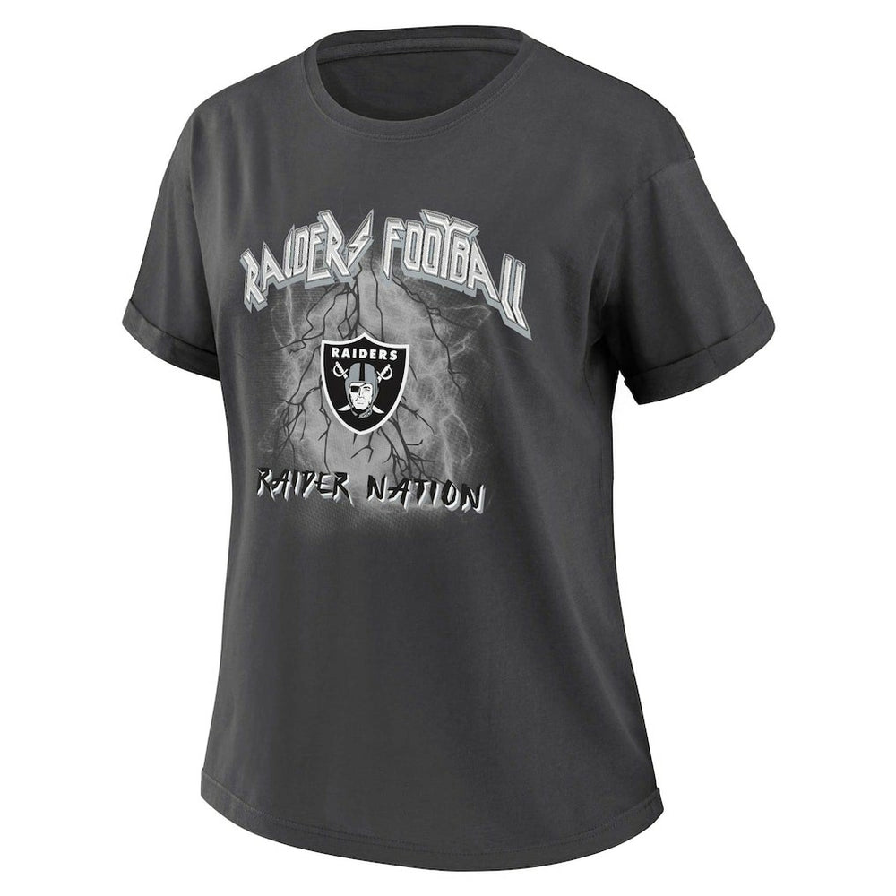 Las Vegas Raiders WEAR by Erin Andrews Women's Boyfriend T-Shirt - Charcoal - NFL