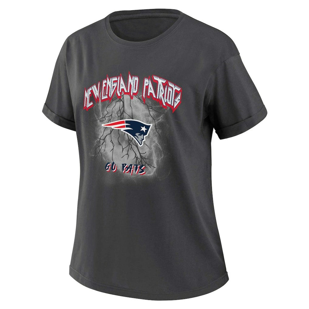 New England Patriots WEAR by Erin Andrews Women's Boyfriend T-Shirt - Charcoal - NFL