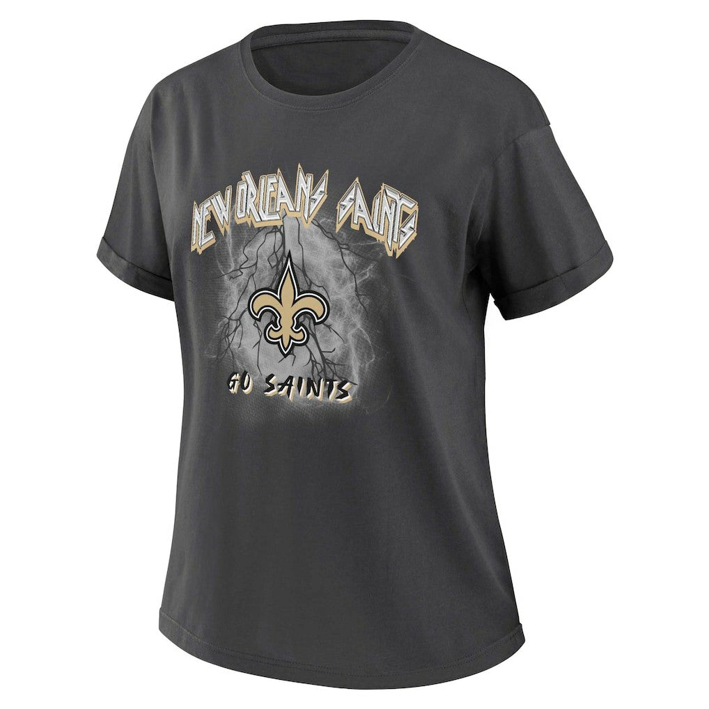 New Orleans Saints WEAR by Erin Andrews Women's Boyfriend T-Shirt - Charcoal - NFL
