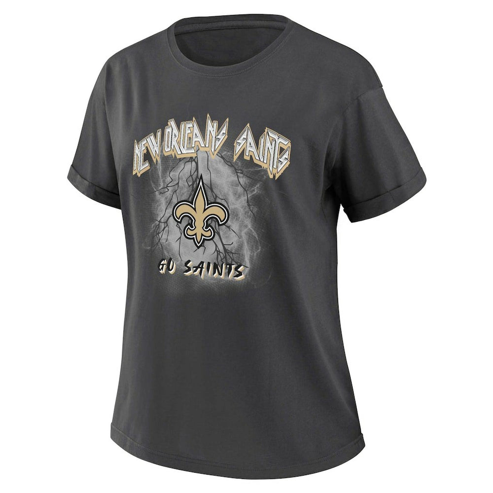 New Orleans Saints WEAR by Erin Andrews Women's Boyfriend T-Shirt - Charcoal - NFL