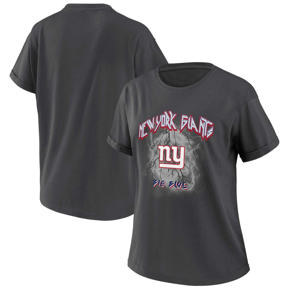 New York Giants WEAR by Erin Andrews Women's Boyfriend T-Shirt - Charcoal - NFL