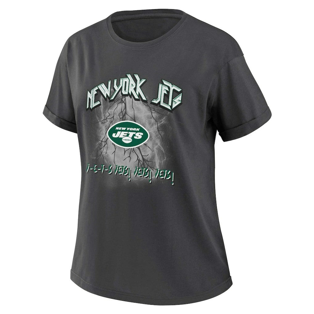 New York Jets WEAR by Erin Andrews Women's Boyfriend T-Shirt - Charcoal - NFL