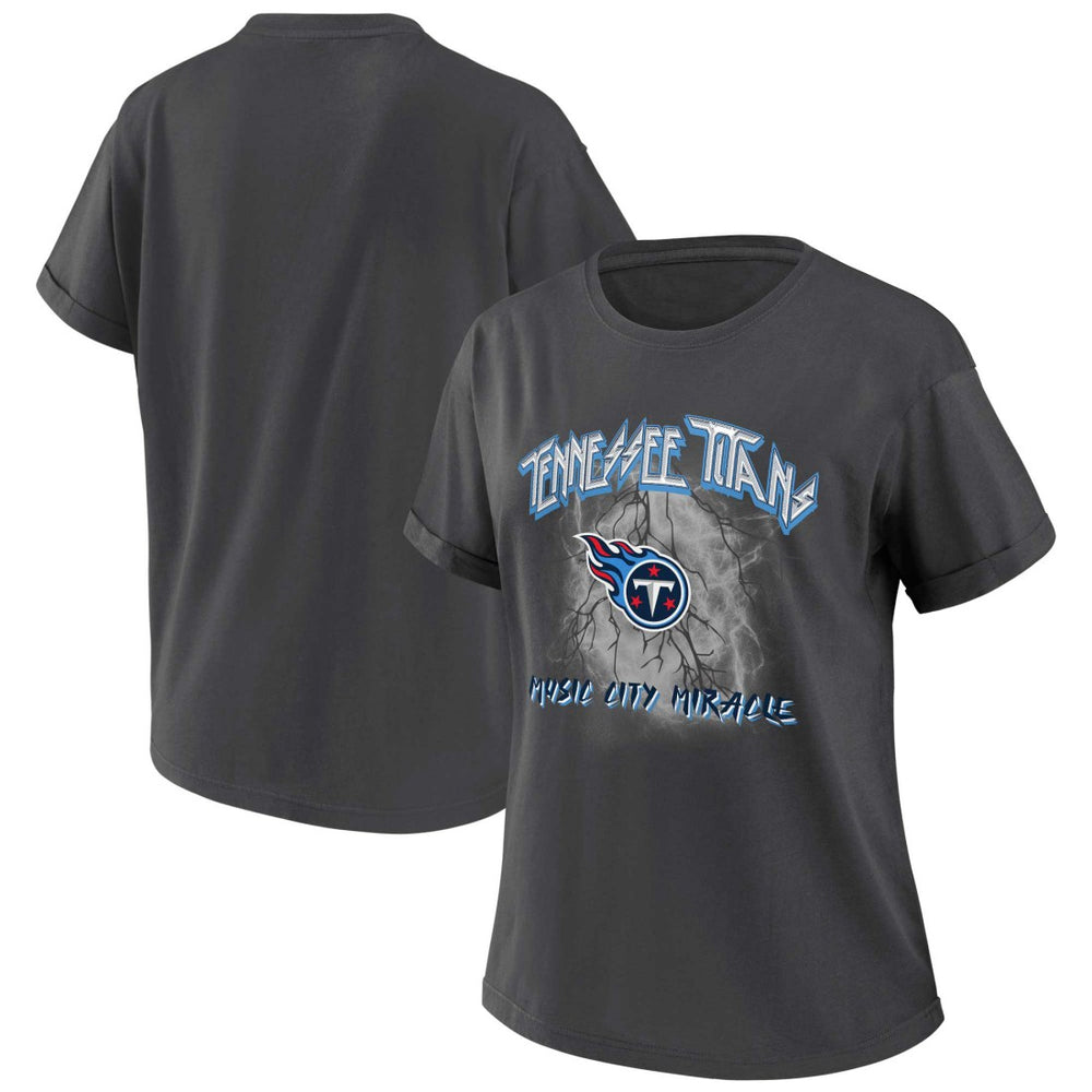 Tennessee Titans WEAR by Erin Andrews Women's Boyfriend T-Shirt - Charcoal - NFL