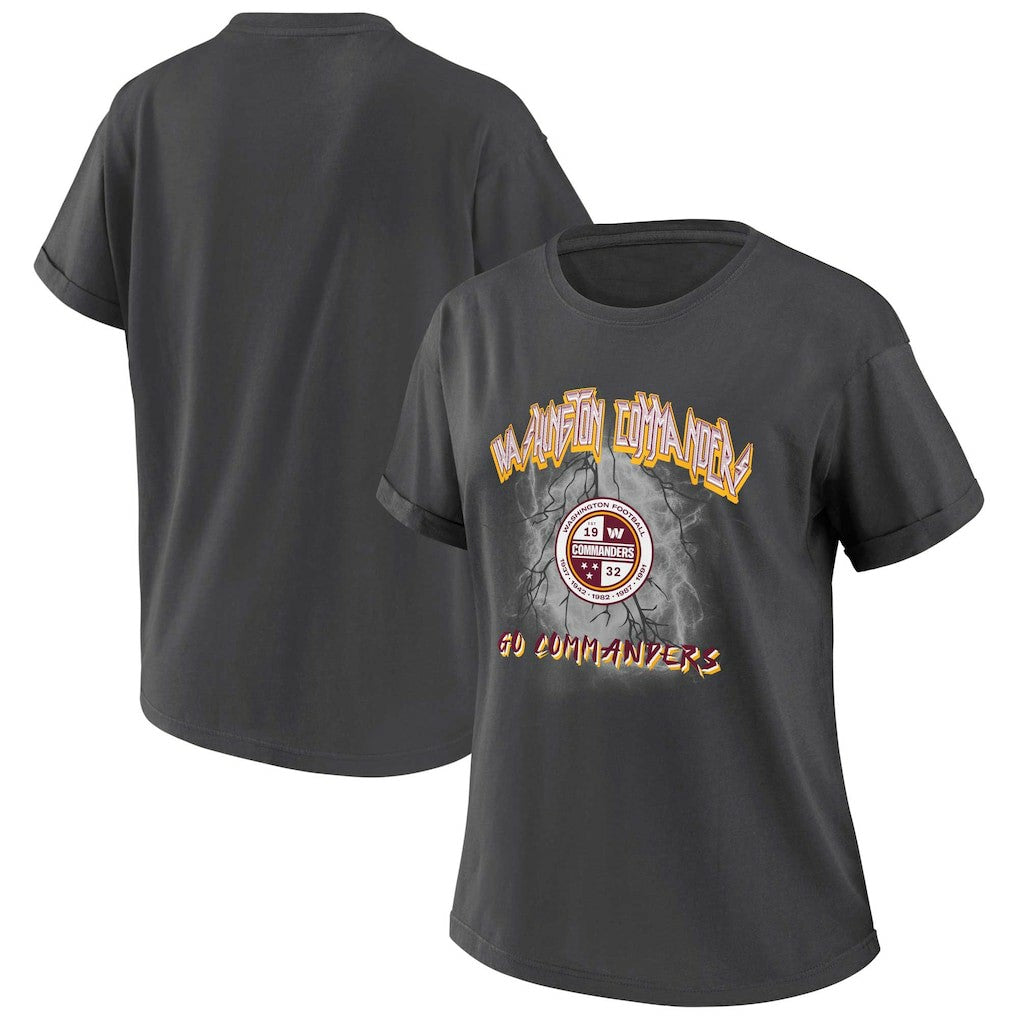 Washington Commanders WEAR by Erin Andrews Women's Boyfriend T-Shirt - Charcoal - NFL