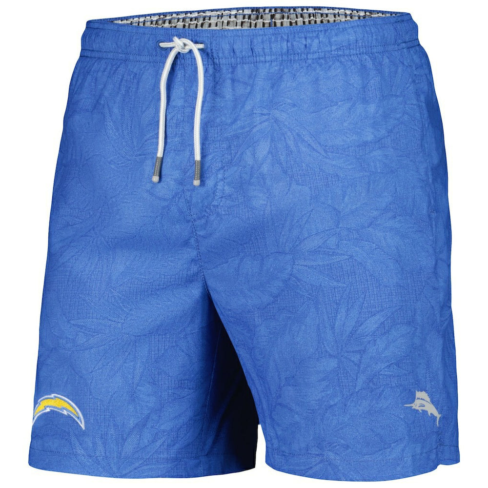 Los Angeles Chargers Naples Layered Leaves Swim Shorts - Powder Blue - Tommy Bahama