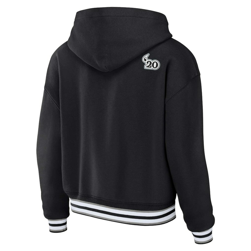 Las Vegas Raiders WEAR by Erin Andrews Women's Lace-Up Pullover Hoodie - Black - NFL