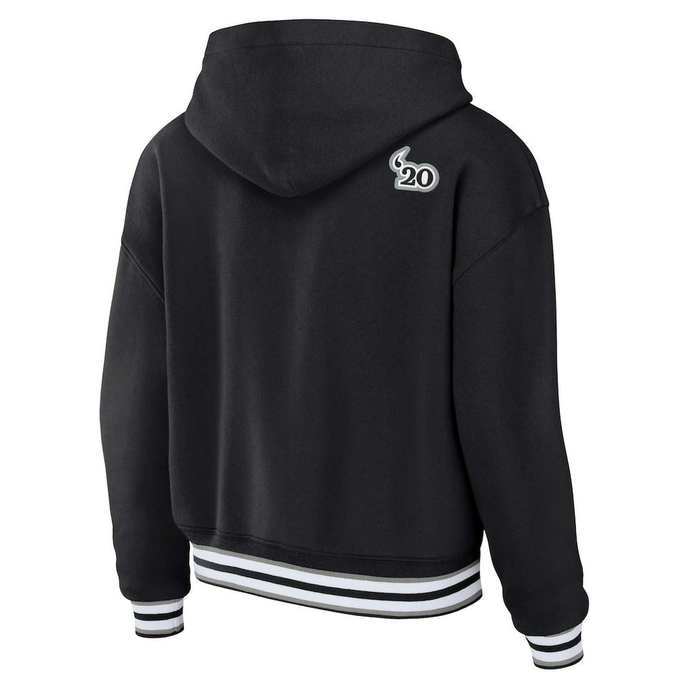 Las Vegas Raiders WEAR by Erin Andrews Women's Lace-Up Pullover Hoodie - Black - NFL
