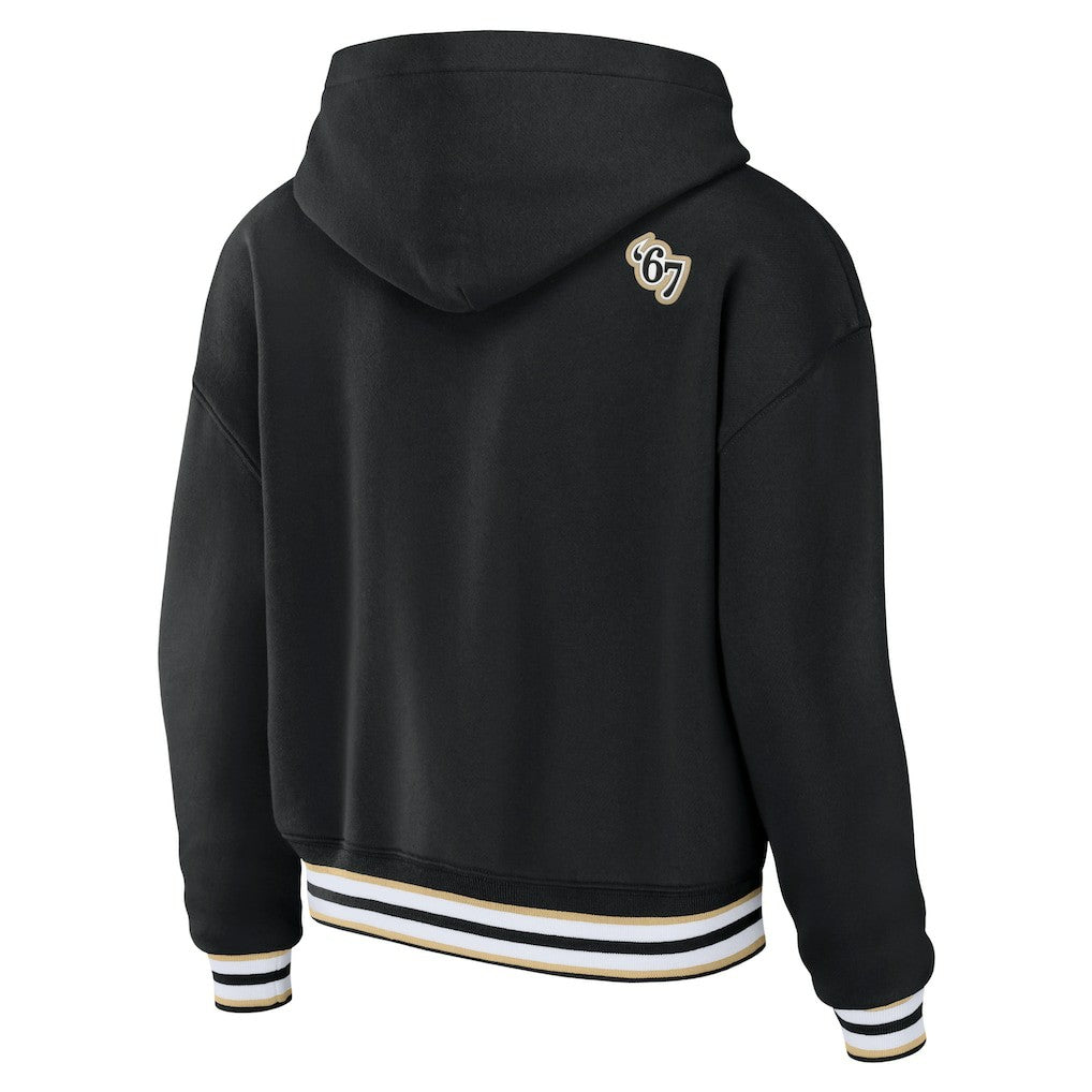 New Orleans Saints WEAR by Erin Andrews Women's Lace-Up Pullover Hoodie - Black - NFL