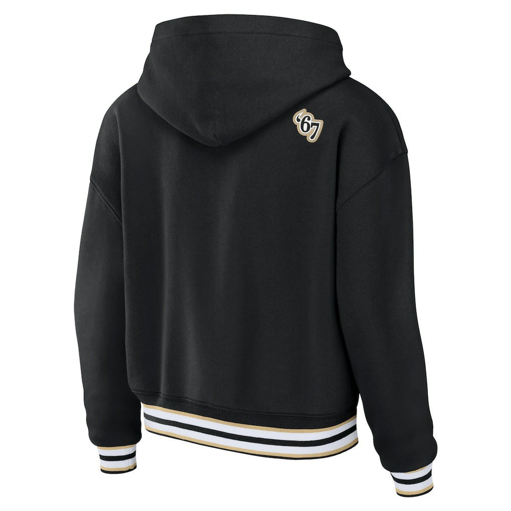 New Orleans Saints WEAR by Erin Andrews Women's Lace-Up Pullover Hoodie - Black - NFL