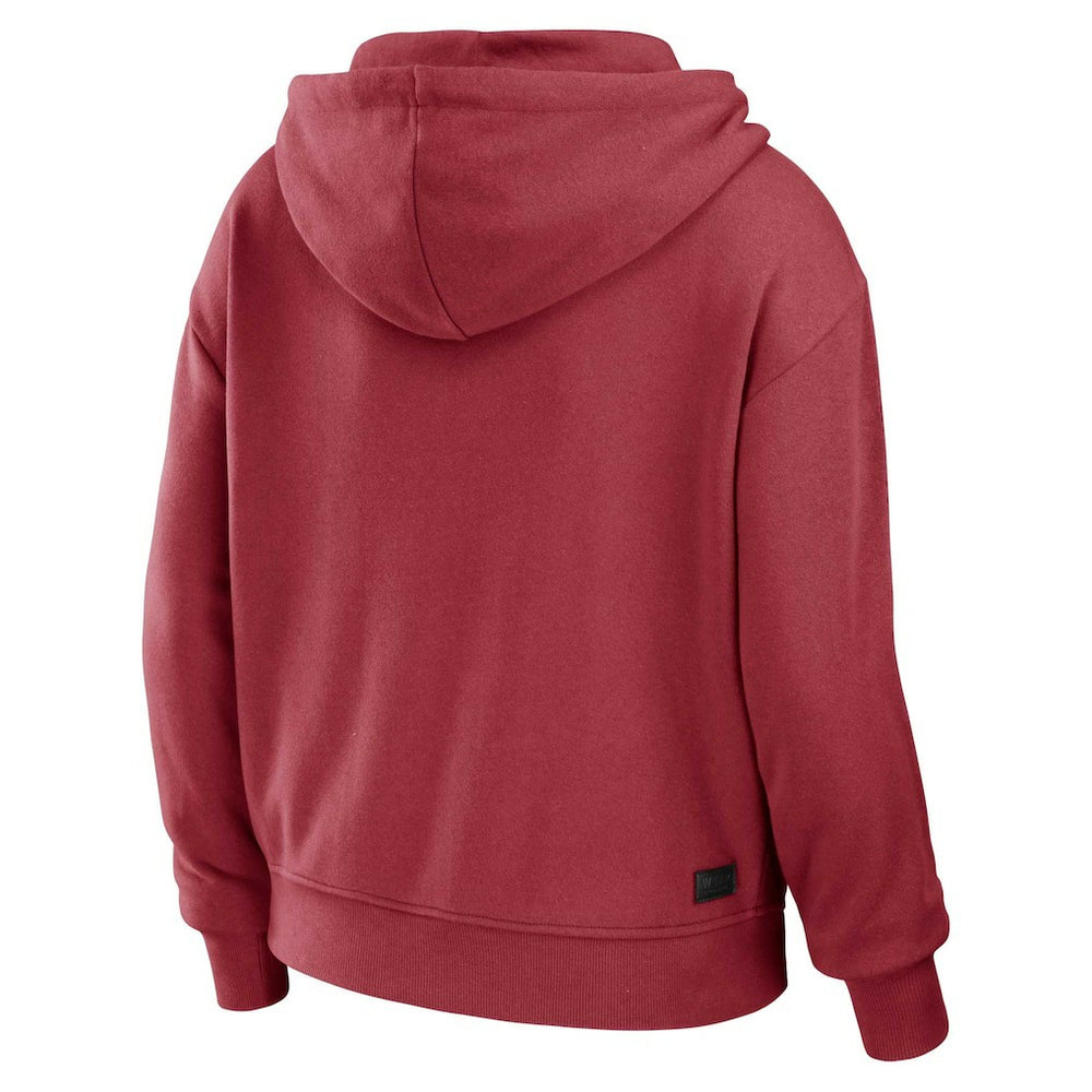 Arizona Cardinals WEAR by Erin Andrews Women's Color Block Light Weight Modest Crop Full-Zip Hoodie - Cardinal/White - NFL