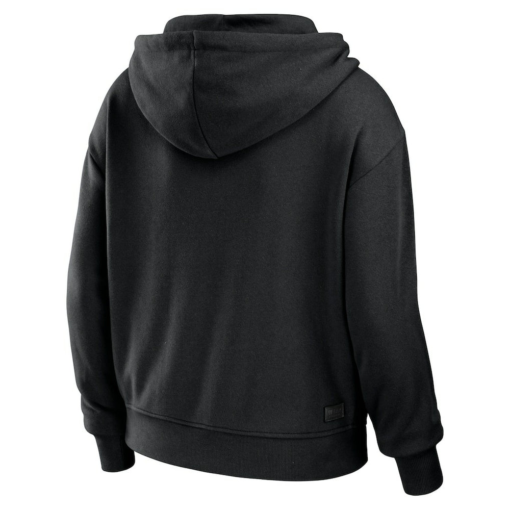 New Orleans Saints WEAR by Erin Andrews Women's Color Block Light Weight Modest Crop Full-Zip Hoodie - Black/White - NFL