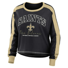 New Orleans Saints WEAR by Erin Andrews Women's Plus Size Colorblock Long Sleeve T-Shirt - Black - NFL