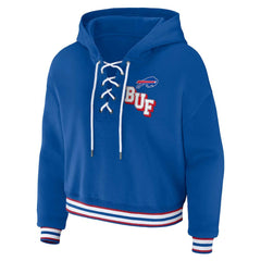 Buffalo Bills WEAR by Erin Andrews Women's Plus Size Lace-Up Pullover Hoodie - Royal - NFL