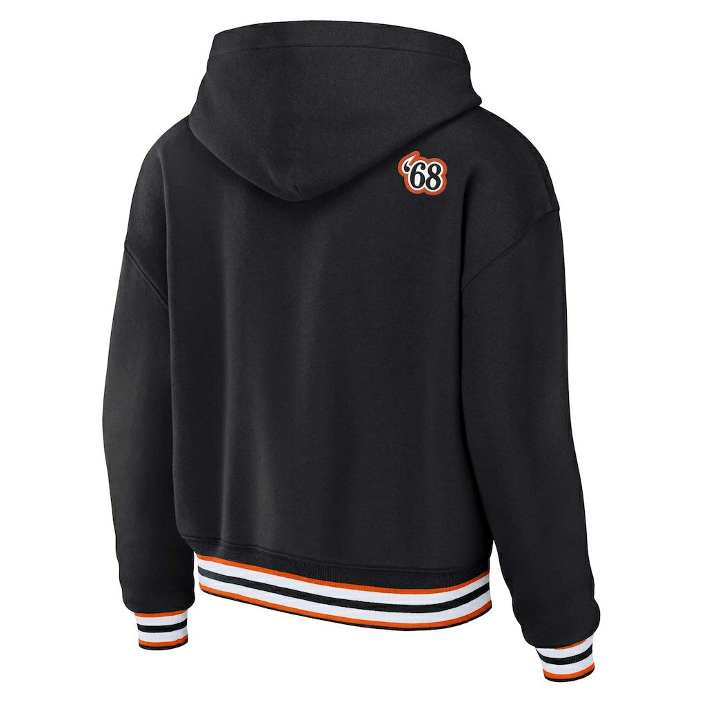 Cincinnati Bengals WEAR by Erin Andrews Women's Plus Size Lace-Up Pullover Hoodie - Black - NFL
