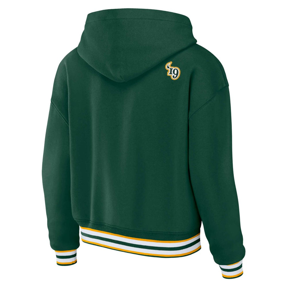 Green Bay Packers WEAR by Erin Andrews Women's Plus Size Lace-Up Pullover Hoodie - Green - NFL