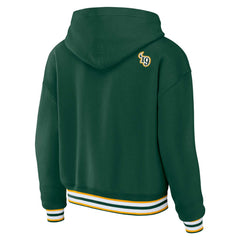 Green Bay Packers WEAR by Erin Andrews Women's Plus Size Lace-Up Pullover Hoodie - Green - NFL