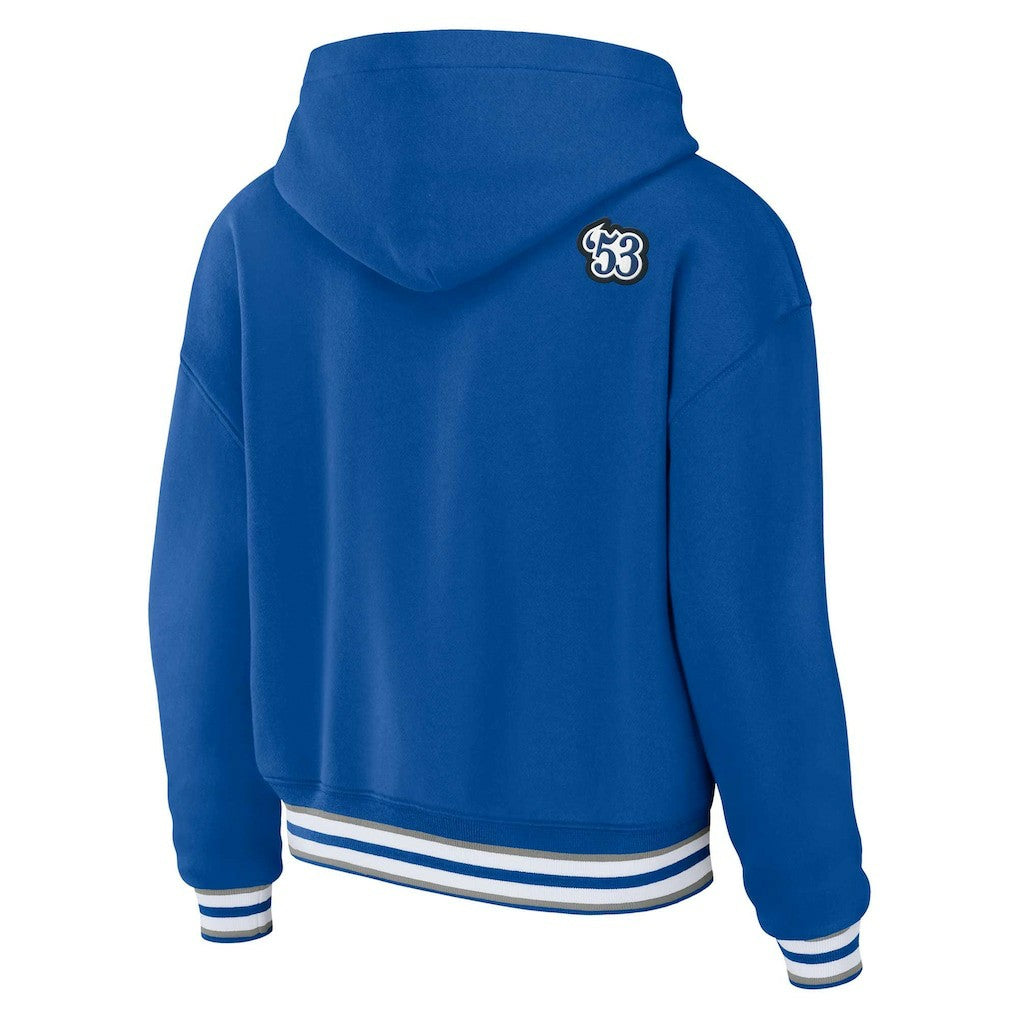 Indianapolis Colts WEAR by Erin Andrews Women's Plus Size Lace-Up Pullover Hoodie - Royal - NFL