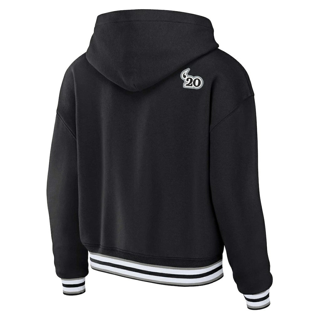 Las Vegas Raiders WEAR by Erin Andrews Women's Plus Size Lace-Up Pullover Hoodie - Black - NFL