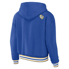 Los Angeles Rams WEAR by Erin Andrews Women's Plus Size Lace-Up Pullover Hoodie - Royal - NFL