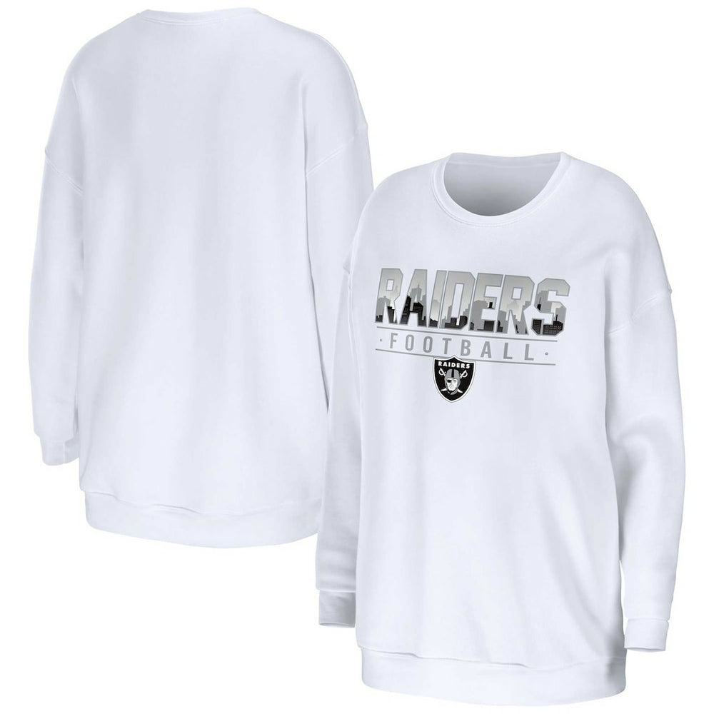 Las Vegas Raiders WEAR by Erin Andrews Women's Domestic Pullover Sweatshirt - White - NFL