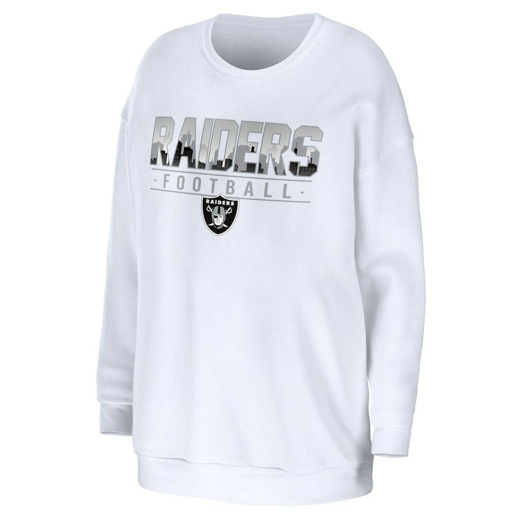 Las Vegas Raiders WEAR by Erin Andrews Women's Domestic Pullover Sweatshirt - White - NFL
