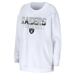 Las Vegas Raiders WEAR by Erin Andrews Women's Domestic Pullover Sweatshirt - White - NFL