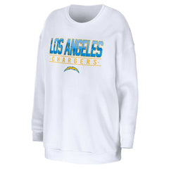 Los Angeles Chargers WEAR by Erin Andrews Women's Domestic Pullover Sweatshirt - White - NFL