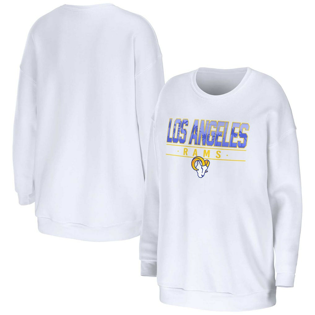 Los Angeles Rams WEAR by Erin Andrews Women's Domestic Pullover Sweatshirt - White - NFL