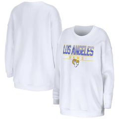 Los Angeles Rams WEAR by Erin Andrews Women's Domestic Pullover Sweatshirt - White - NFL