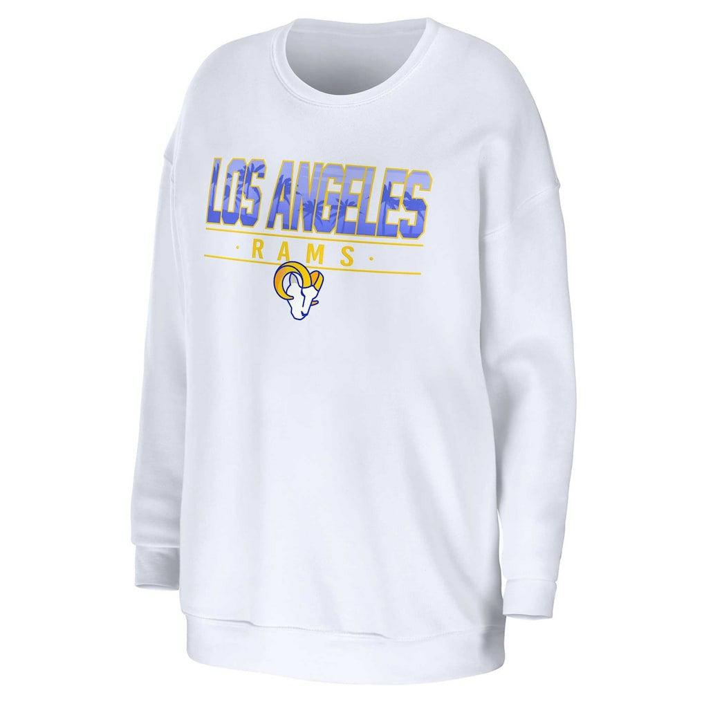Los Angeles Rams WEAR by Erin Andrews Women's Domestic Pullover Sweatshirt - White - NFL