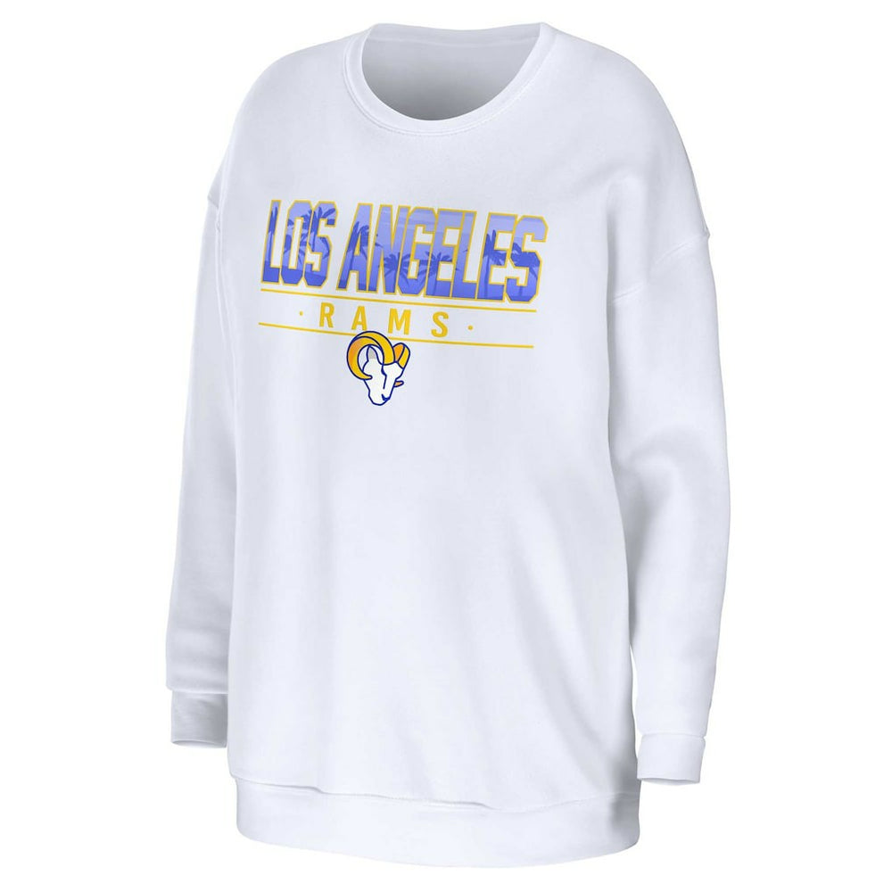 Los Angeles Rams WEAR by Erin Andrews Women's Domestic Pullover Sweatshirt - White - NFL