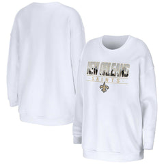New Orleans Saints WEAR by Erin Andrews Women's Domestic Pullover Sweatshirt - White - NFL