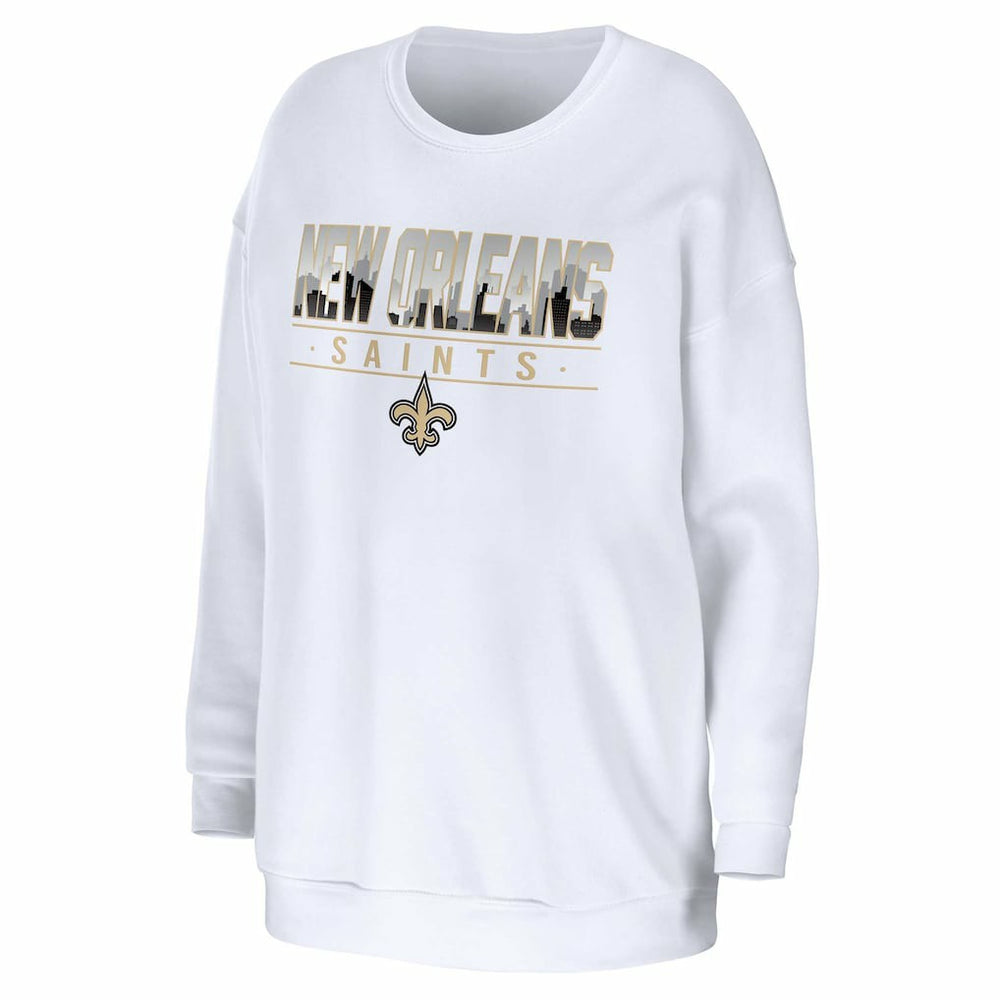New Orleans Saints WEAR by Erin Andrews Women's Domestic Pullover Sweatshirt - White - NFL