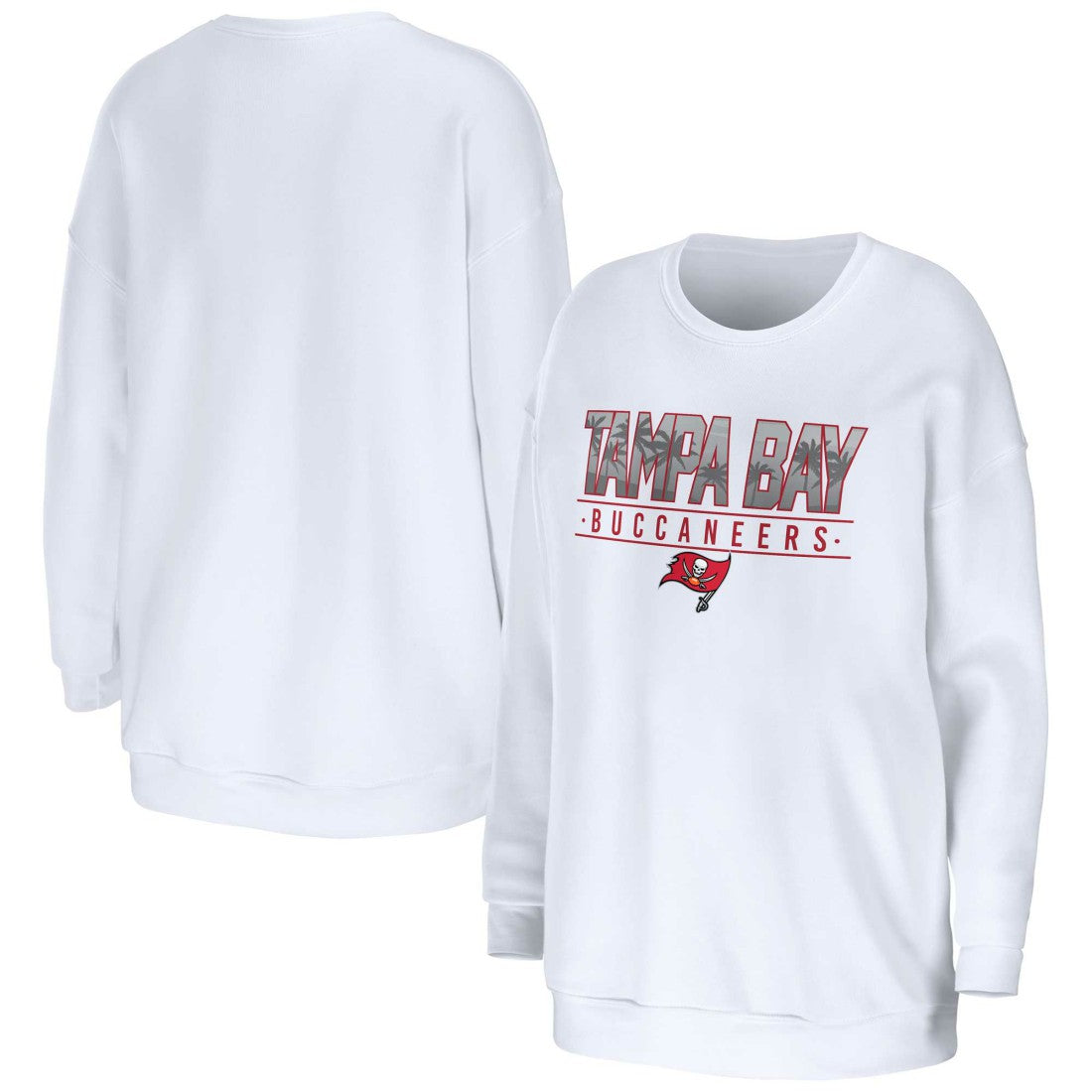 Tampa Bay Buccaneers WEAR by Erin Andrews Women's Domestic Pullover Sweatshirt - White - NFL