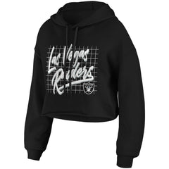 Las Vegas Raiders WEAR by Erin Andrews Women's Domestic Cropped Pullover Hoodie - Black - NFL