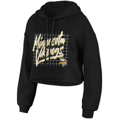 Minnesota Vikings WEAR by Erin Andrews Women's Domestic Cropped Pullover Hoodie - Black - NFL