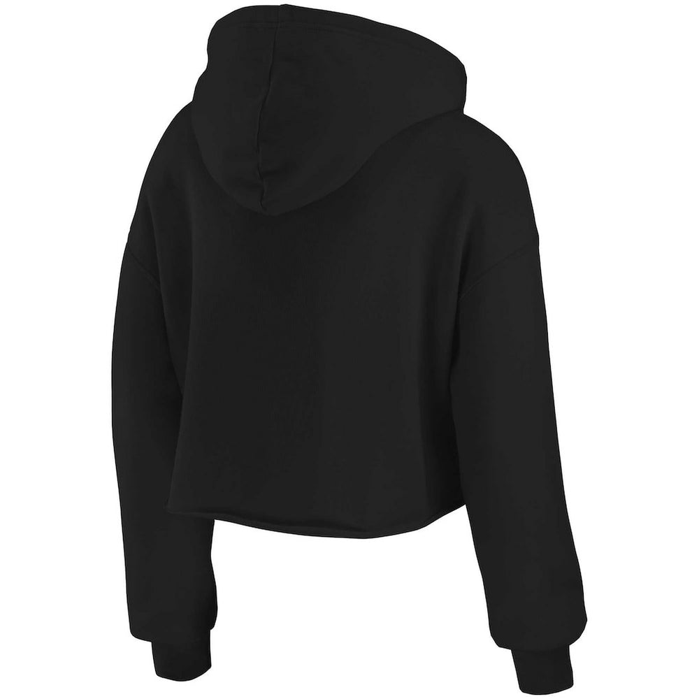 New Orleans Saints WEAR by Erin Andrews Women's Domestic Cropped Pullover Hoodie - Black - NFL