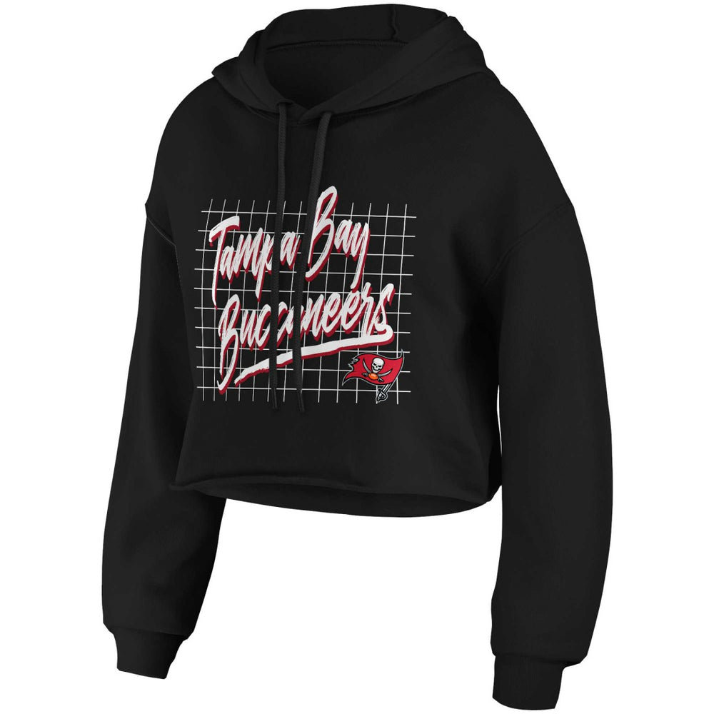 Tampa Bay Buccaneers WEAR by Erin Andrews Women's Domestic Cropped Pullover Hoodie - Black - NFL