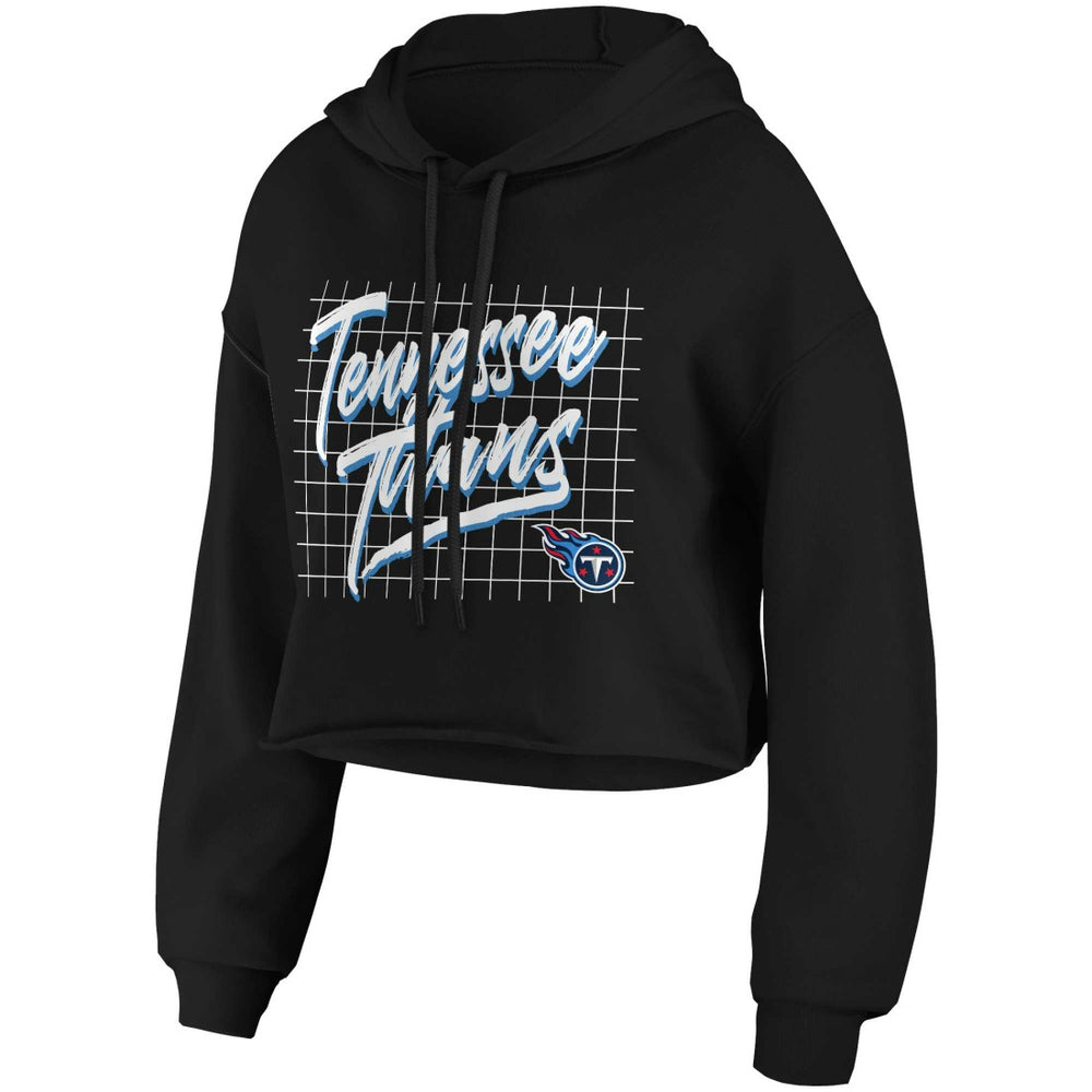 Tennessee Titans WEAR by Erin Andrews Women's Domestic Cropped Pullover Hoodie - Black - NFL